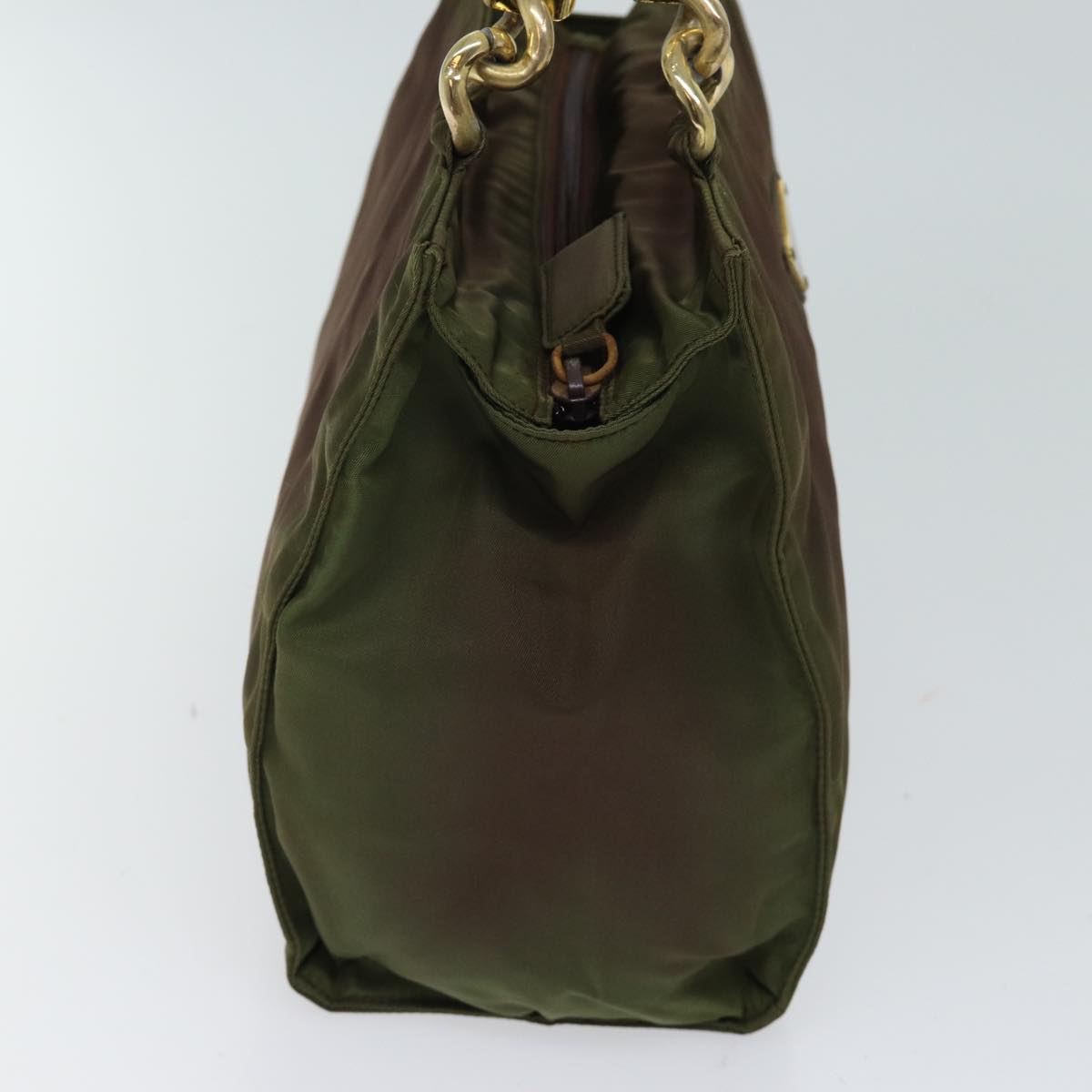 PRD Hand Bag Nylon Khaki Auth 72012