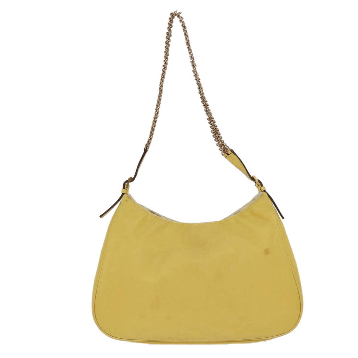 PRD Chain Shoulder Bag Nylon Yellow Auth 72424