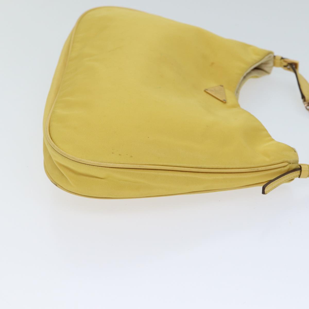 PRD Chain Shoulder Bag Nylon Yellow Auth 72424