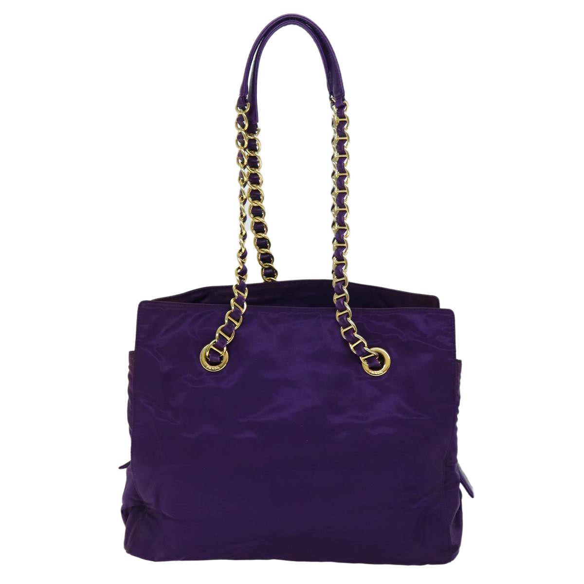 PRD Chain Shoulder Bag Nylon Purple Auth 72859