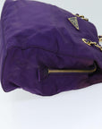 PRD Chain Shoulder Bag Nylon Purple Auth 72859