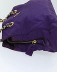 PRD Chain Shoulder Bag Nylon Purple Auth 72859