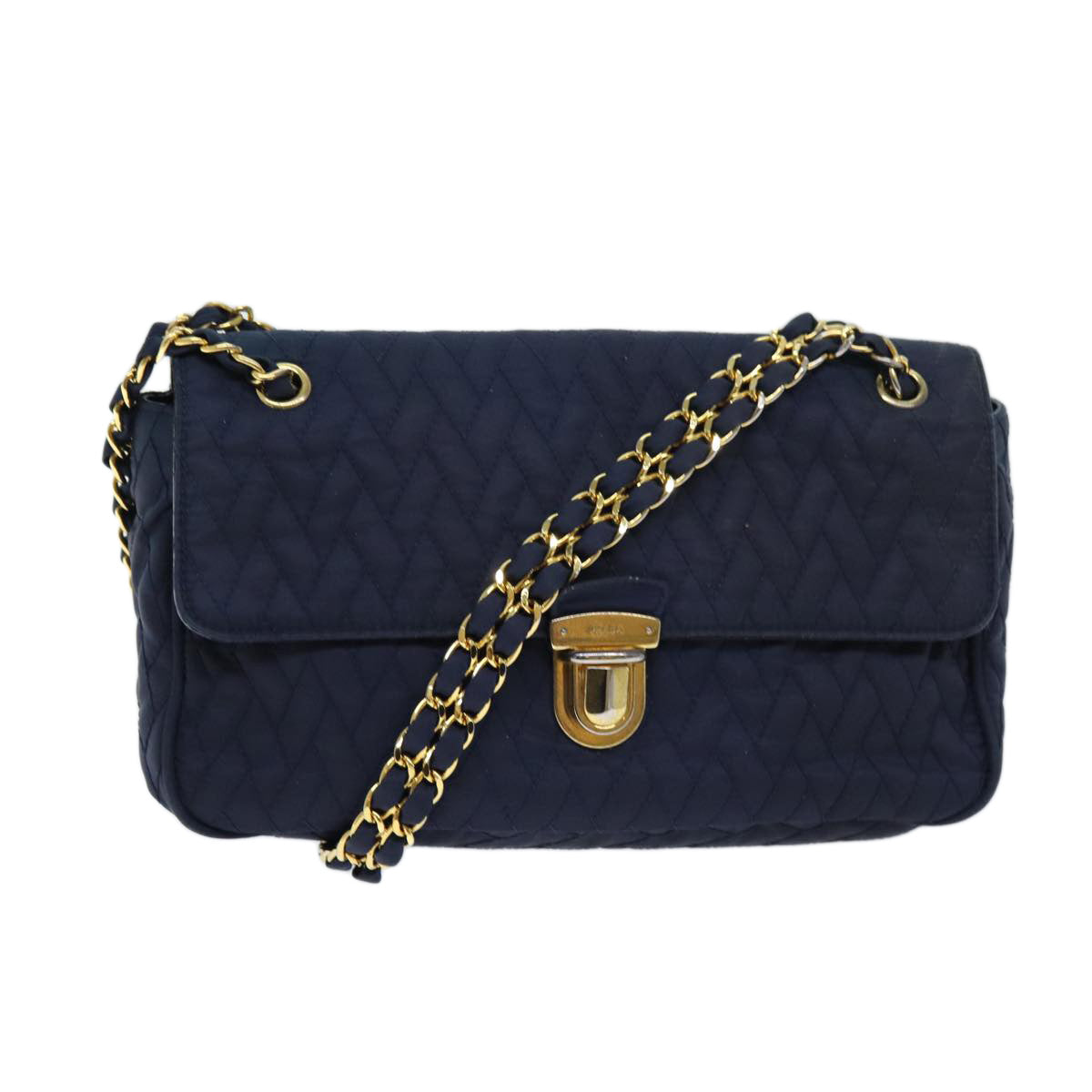PRD Chain Shoulder Bag Nylon Navy Auth 73204