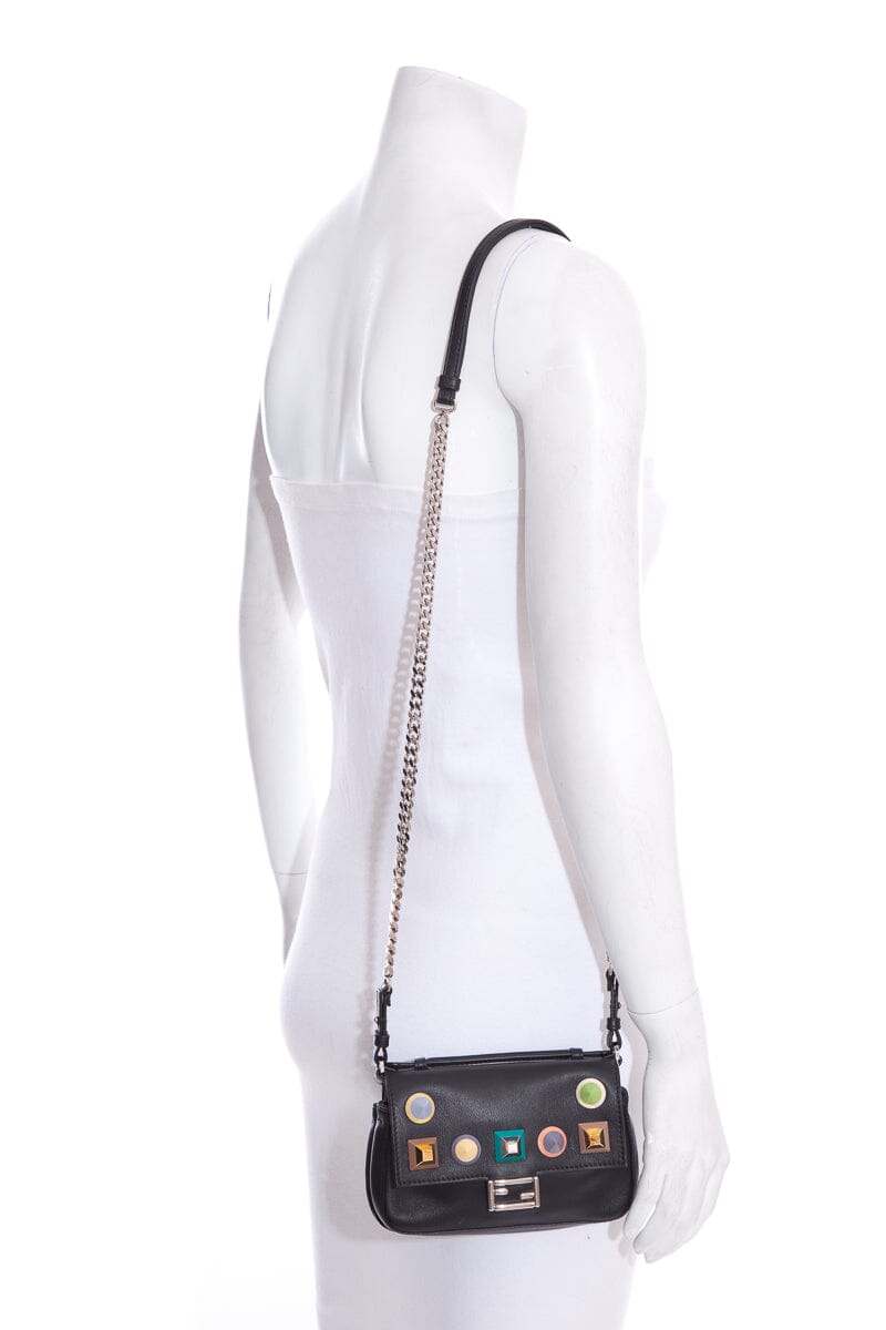 FNDI Black Micro Double Stud Baguette Cross-Body