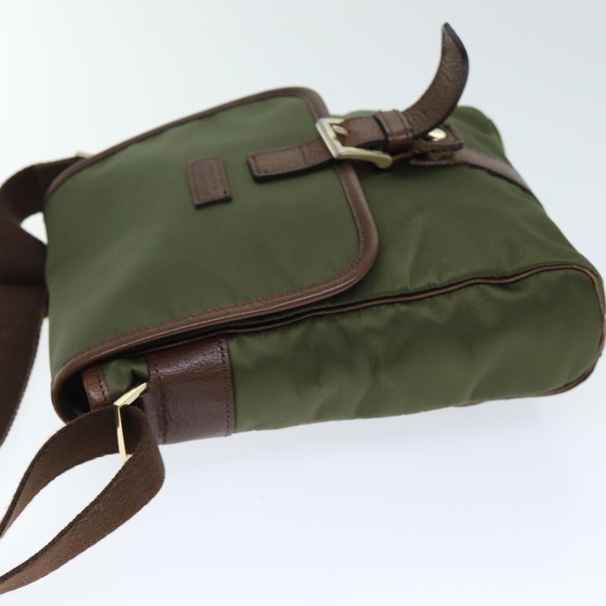 BBERRY Black label Shoulder Bag Nylon Khaki Auth 74255