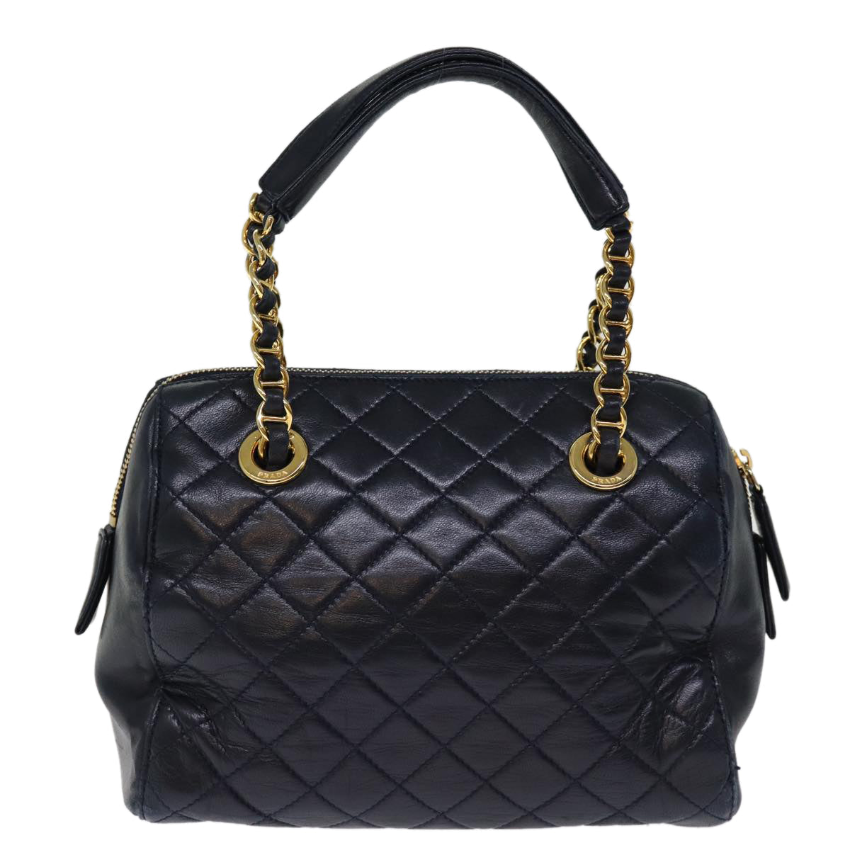 PRD Hand Bag Leather Navy Auth 74454
