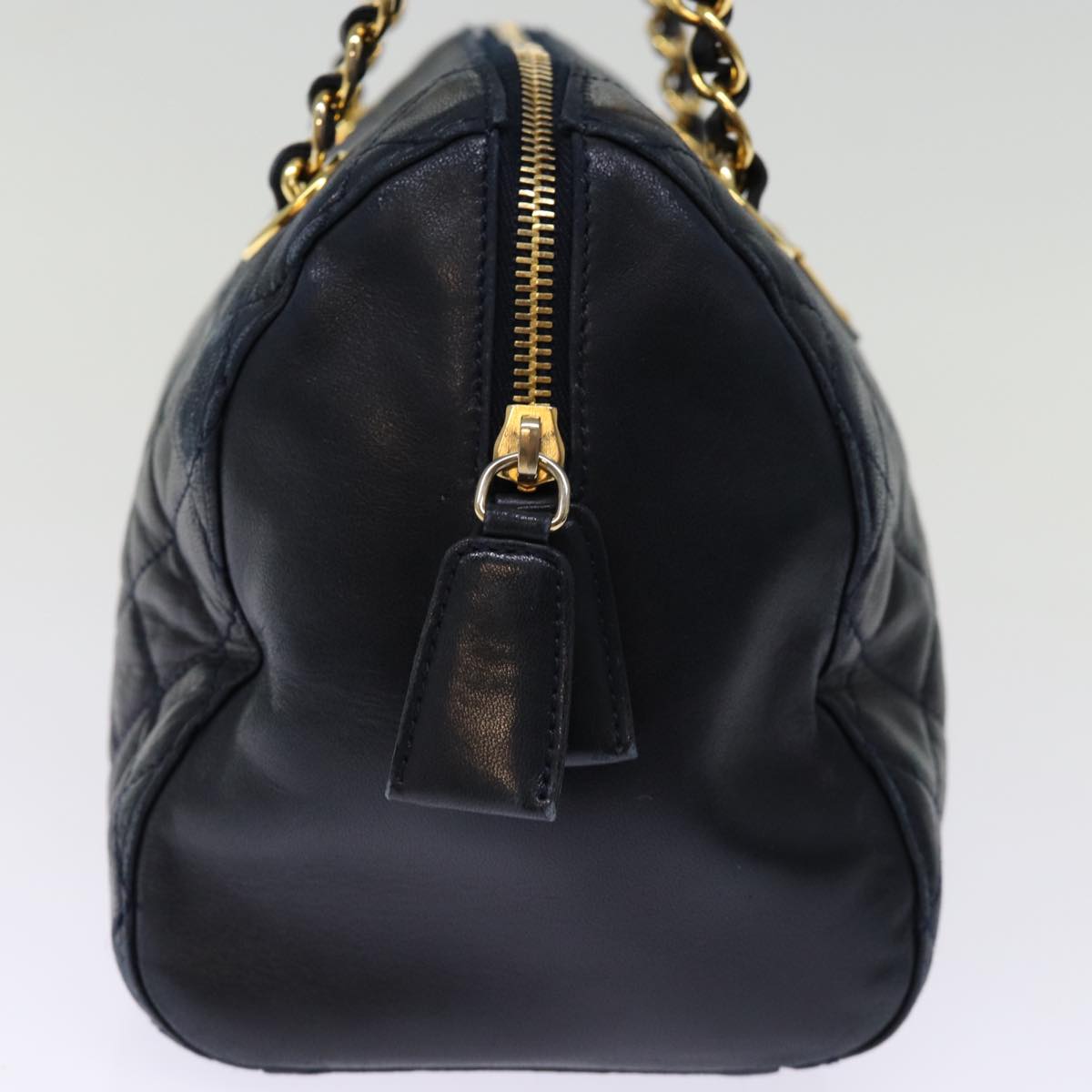 PRD Hand Bag Leather Navy Auth 74454