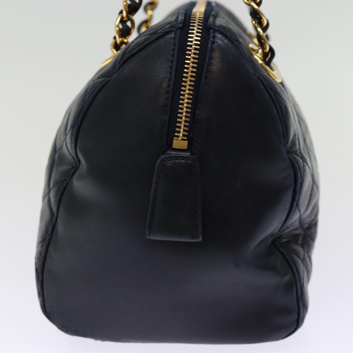 PRD Hand Bag Leather Navy Auth 74454
