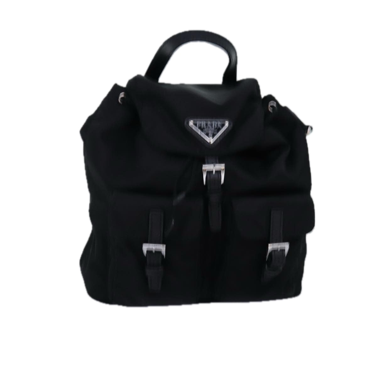PRD Chain Shoulder Bag Nylon Black Auth 74455A
