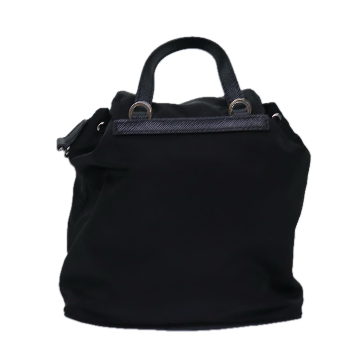 PRD Chain Shoulder Bag Nylon Black Auth 74455A