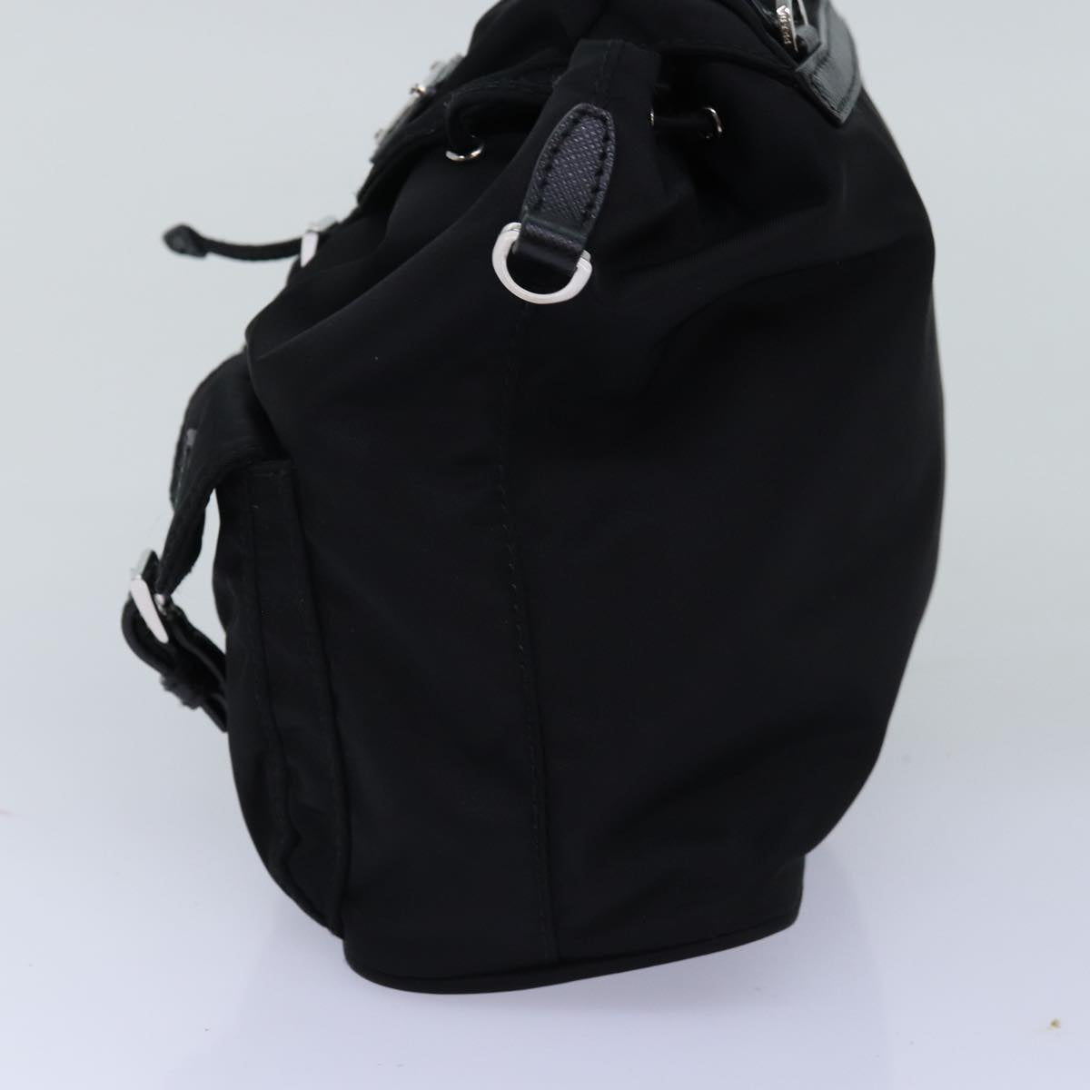 PRD Chain Shoulder Bag Nylon Black Auth 74455A