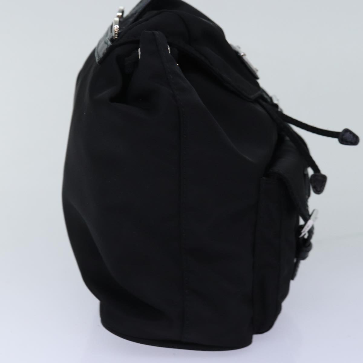 PRD Chain Shoulder Bag Nylon Black Auth 74455A