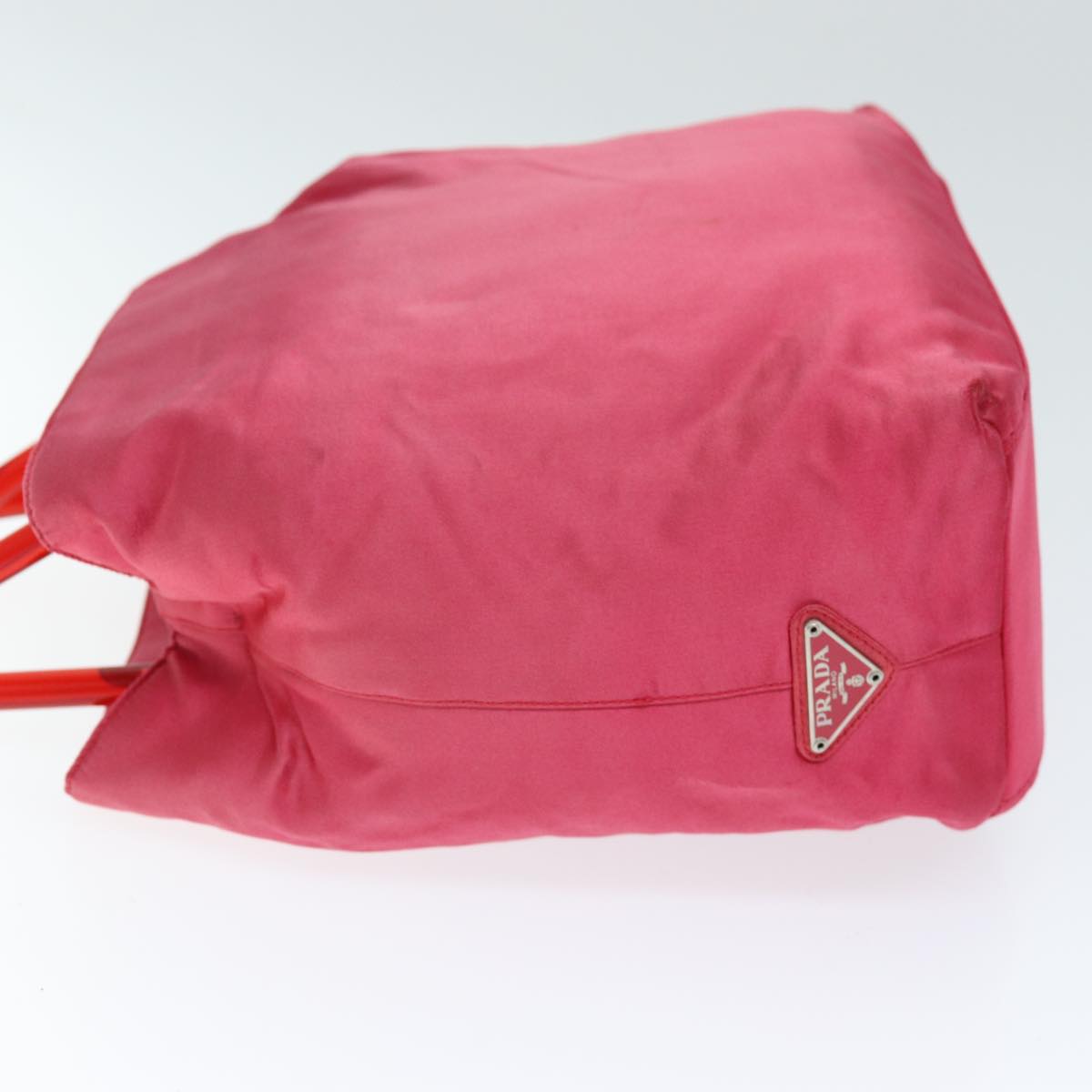 PRD Hand Bag Satin Pink Auth 74537