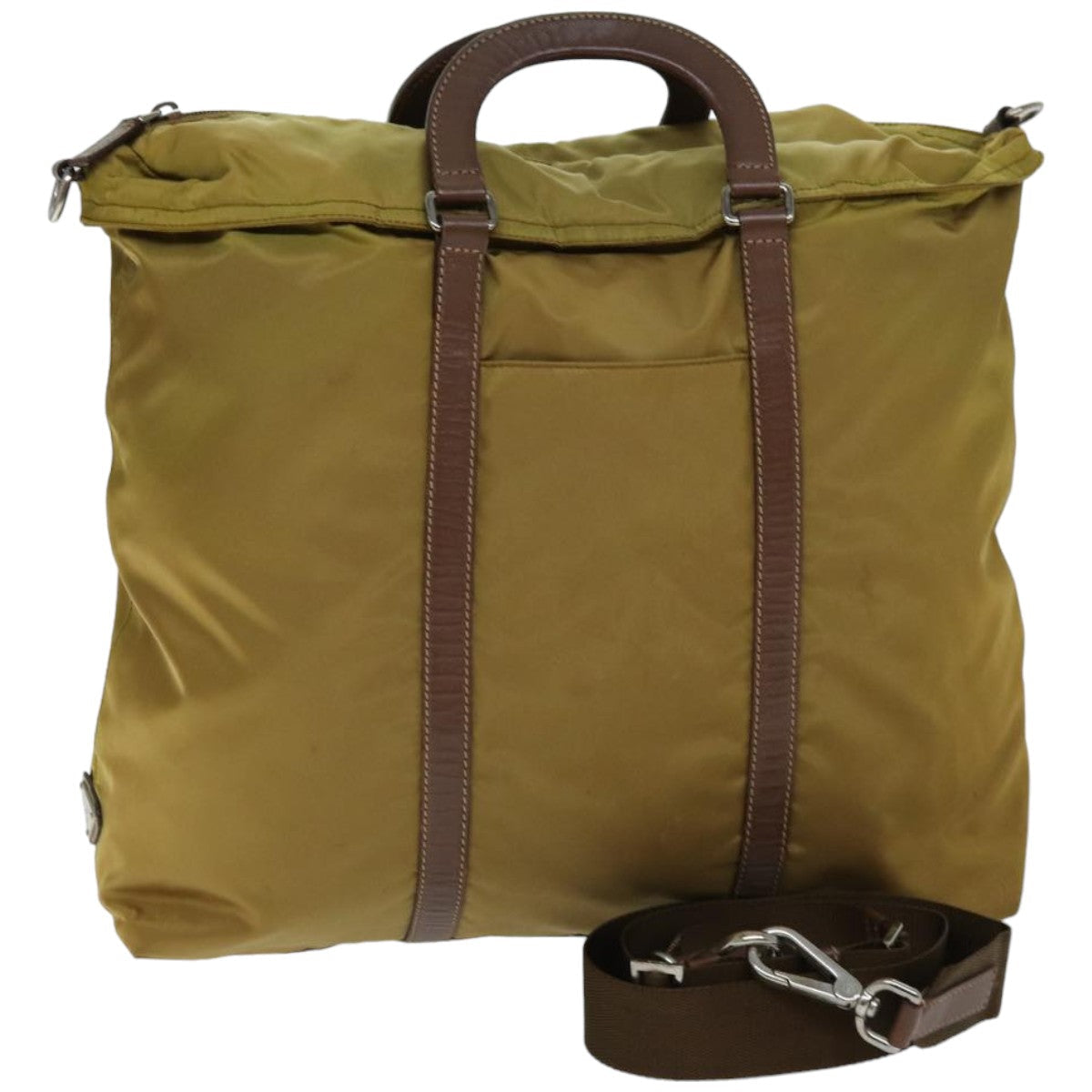 PRD Hand Bag Nylon 2way Brown Auth 74577
