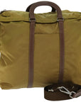 PRD Hand Bag Nylon 2way Brown Auth 74577