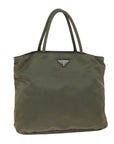PRD Hand Bag Nylon Khaki Auth 74857