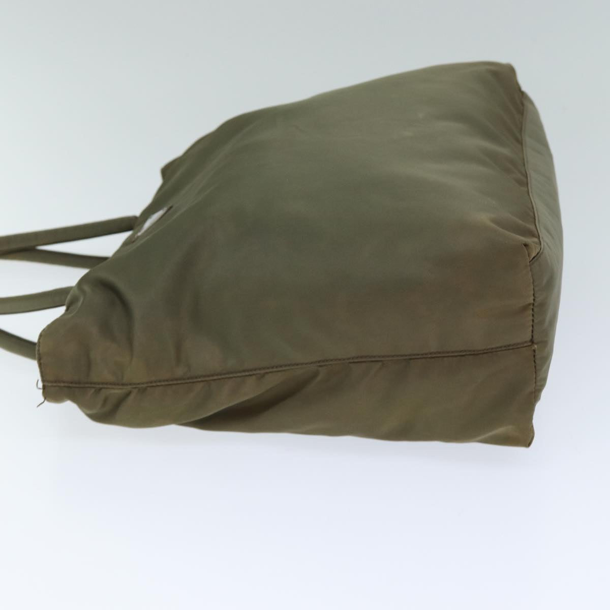 PRD Hand Bag Nylon Khaki Auth 74857