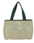 PRD Hand Bag Canvas Green Beige Auth 74967
