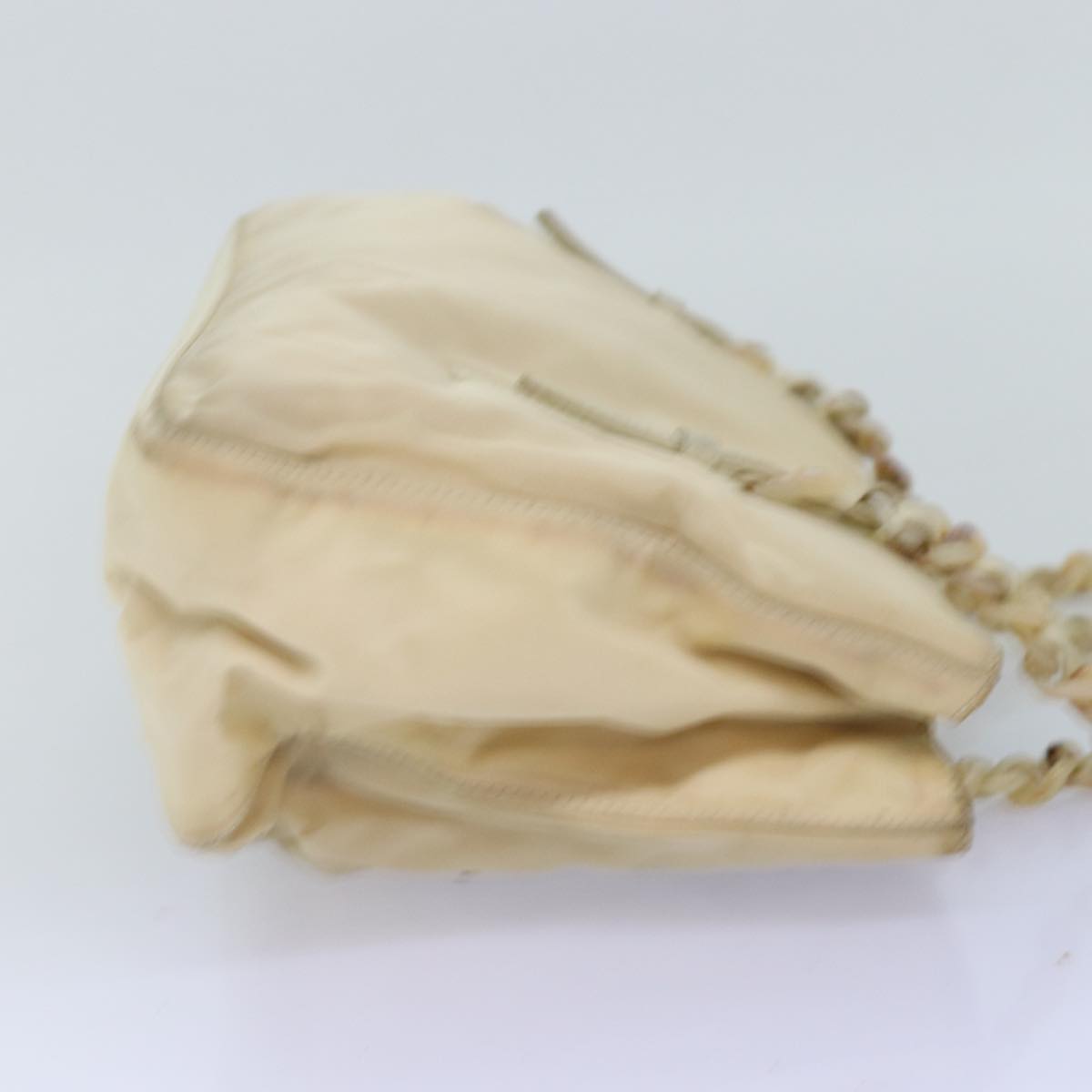 PRD Chain Shoulder Bag Nylon Beige Auth 74972