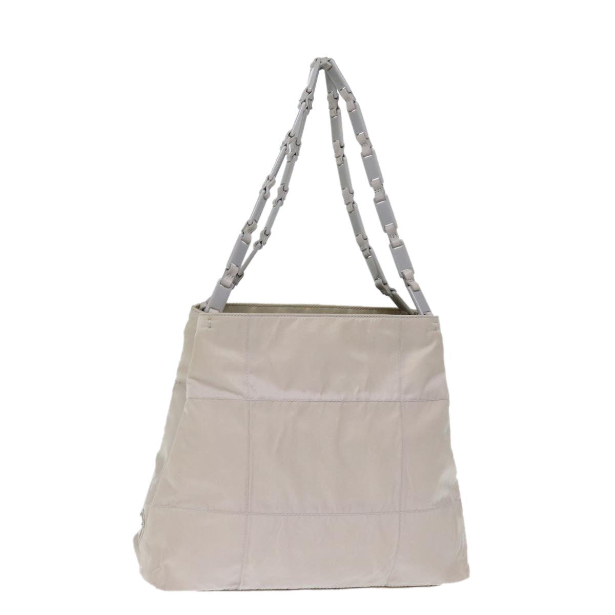 PRD Chain Shoulder Bag Nylon Gray Auth 74973