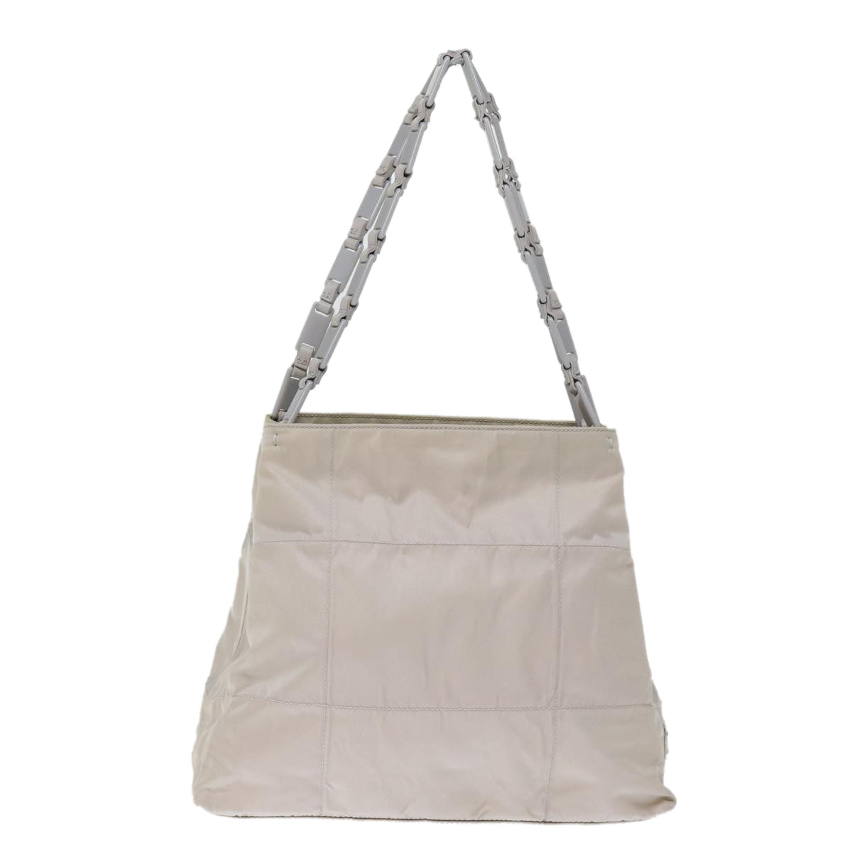 PRD Chain Shoulder Bag Nylon Gray Auth 74973