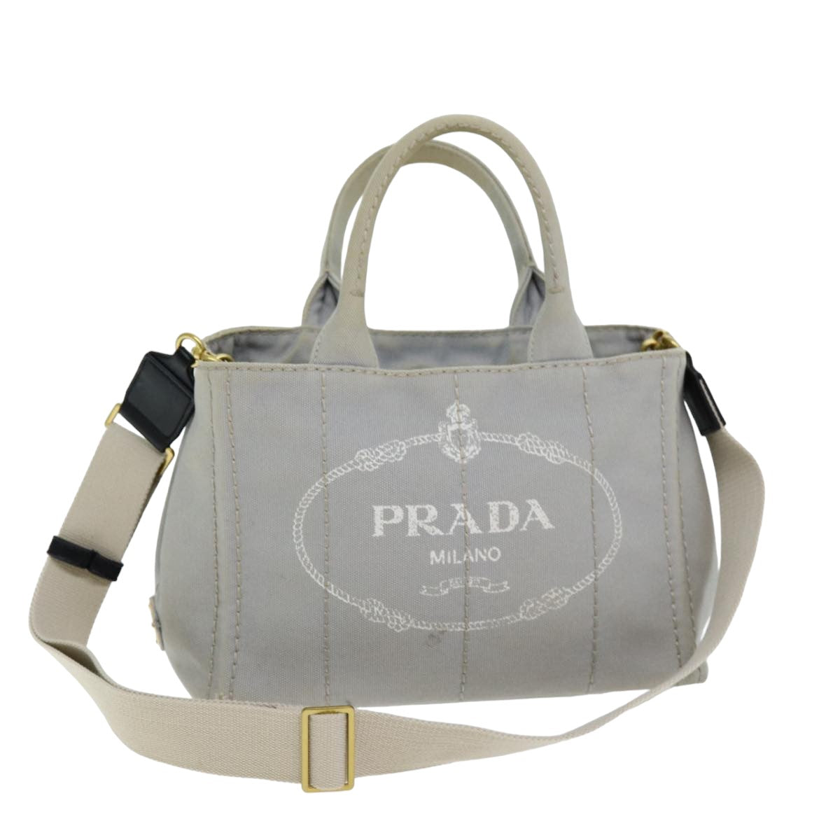 PRD Canapa PM Hand Bag Canvas 2way Gray Auth 75341
