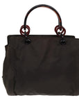 PRD Hand Bag Nylon Brown Auth 75646