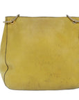 PRD Chain Shoulder Bag Leather Yellow Auth 75696