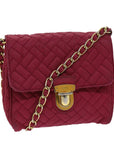 PRD Chain Shoulder Bag Nylon Pink Auth 75800
