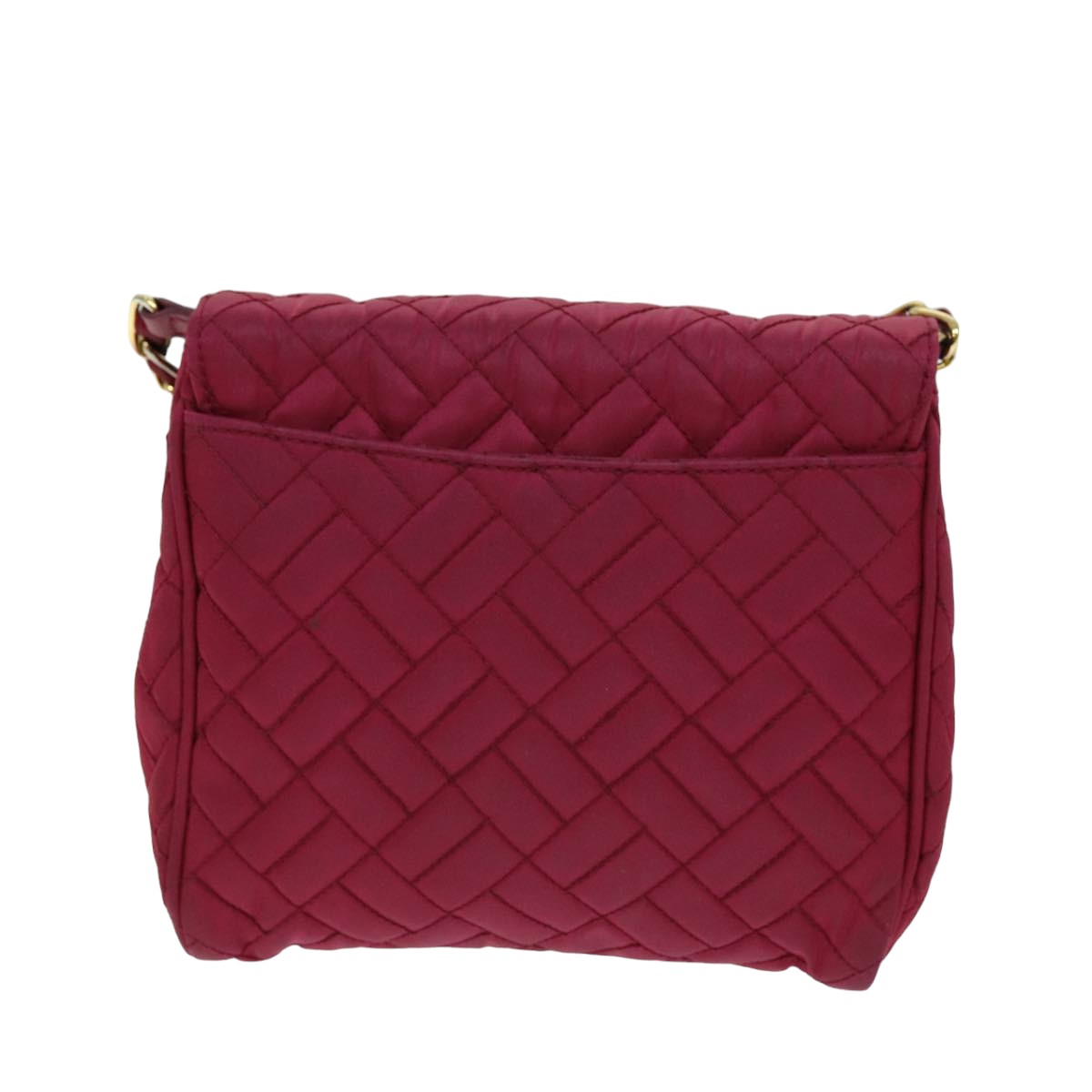 PRD Chain Shoulder Bag Nylon Pink Auth 75800
