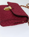 PRD Chain Shoulder Bag Nylon Pink Auth 75800