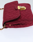 PRD Chain Shoulder Bag Nylon Pink Auth 75800