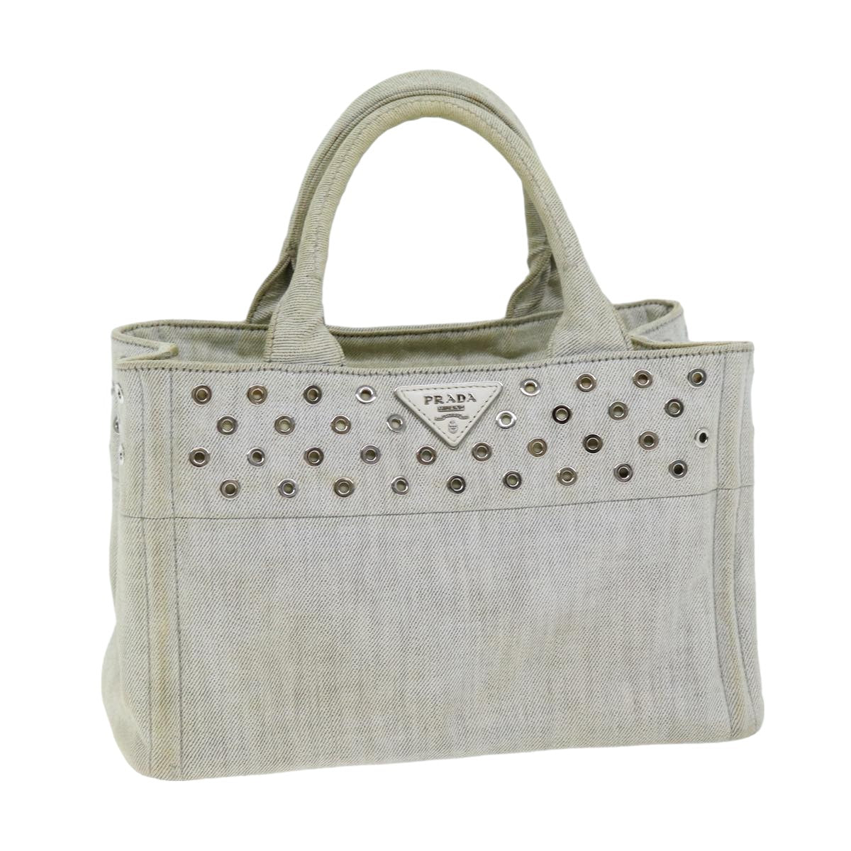 PRD Canapa PM Hand Bag Canvas White Auth 75821