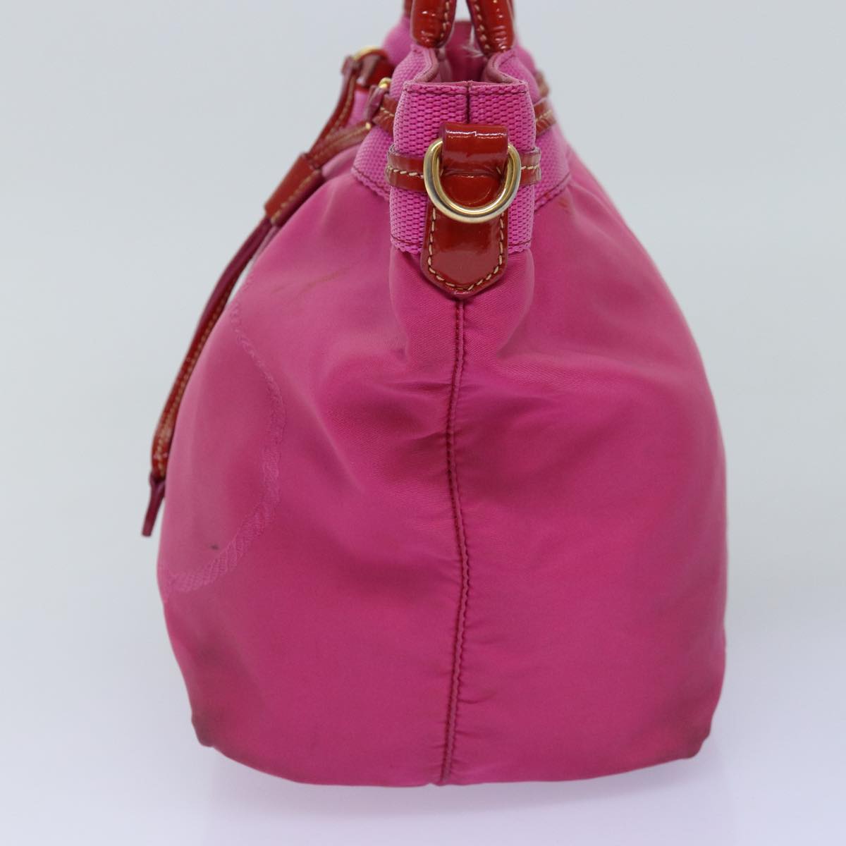 PRD Hand Bag Nylon Pink Red Auth 75823