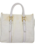 PRD Hand Bag Nylon White Auth 75995