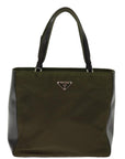 PRD Hand Bag Nylon Khaki Auth 75996