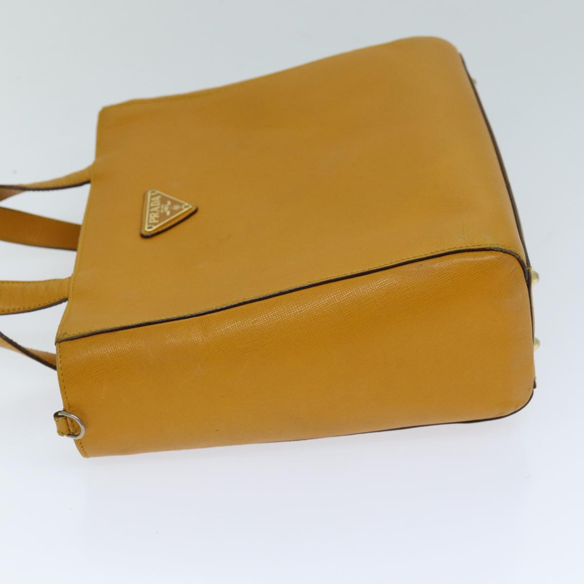 PRD Hand Bag Safiano leather 2way Orange Auth 76420