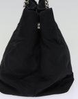 PRD Chain Shoulder Bag Nylon 2way Black Auth 76803