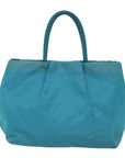 PRD Hand Bag Nylon Turquoise Blue Auth 76968