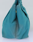PRD Hand Bag Nylon Turquoise Blue Auth 76968