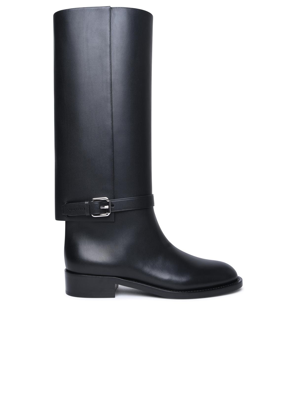 BBERRY Black Leather Boots Woman