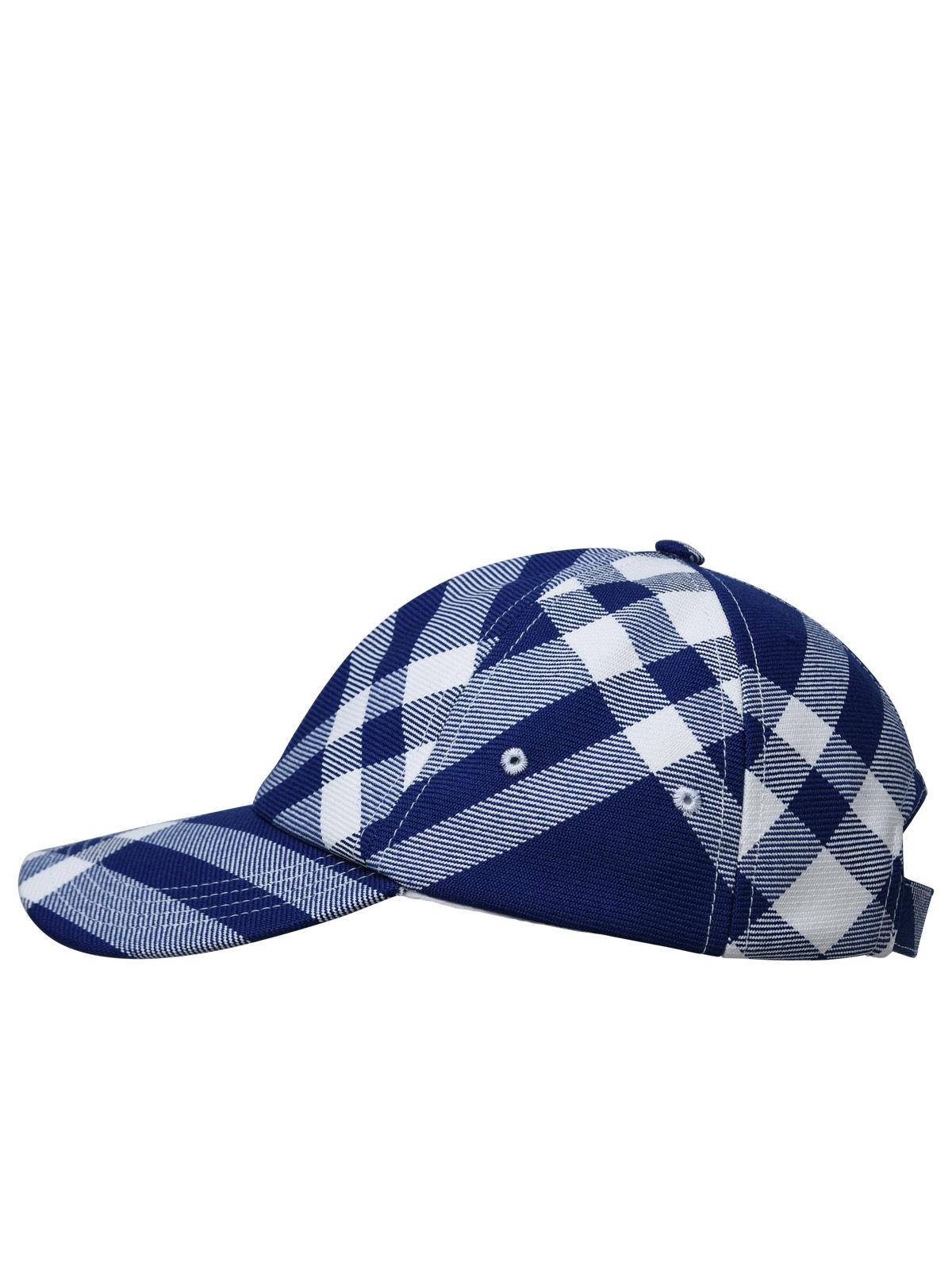 BBERRY 'Check' Blue Wool Blend Hat Woman