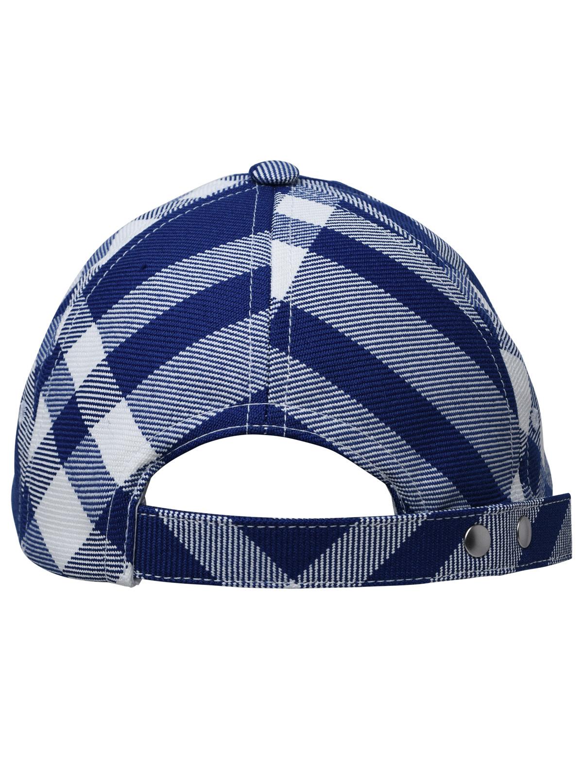 BBERRY 'Check' Blue Wool Blend Hat Woman
