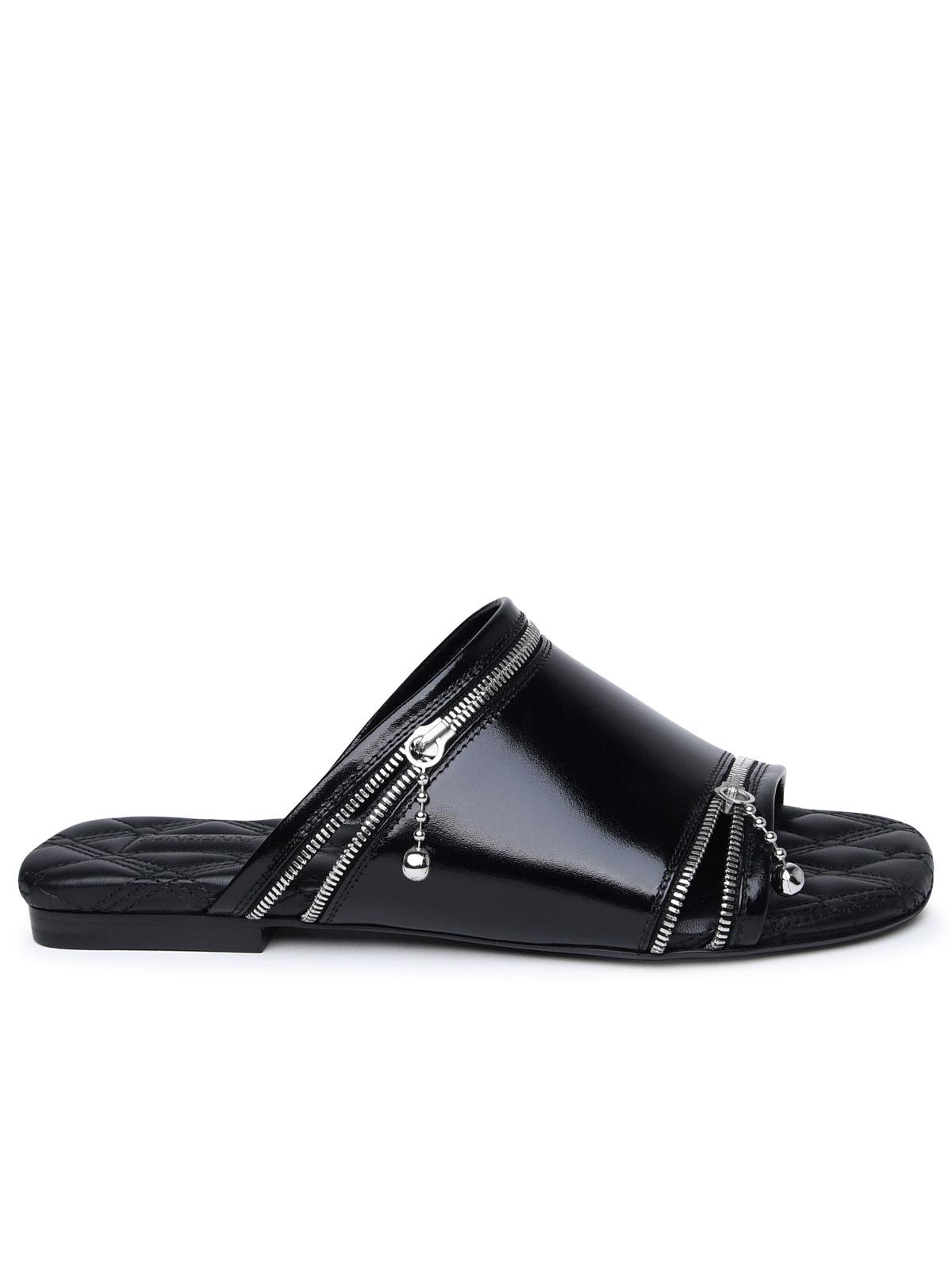 BBERRY Black Leather Slippers Woman