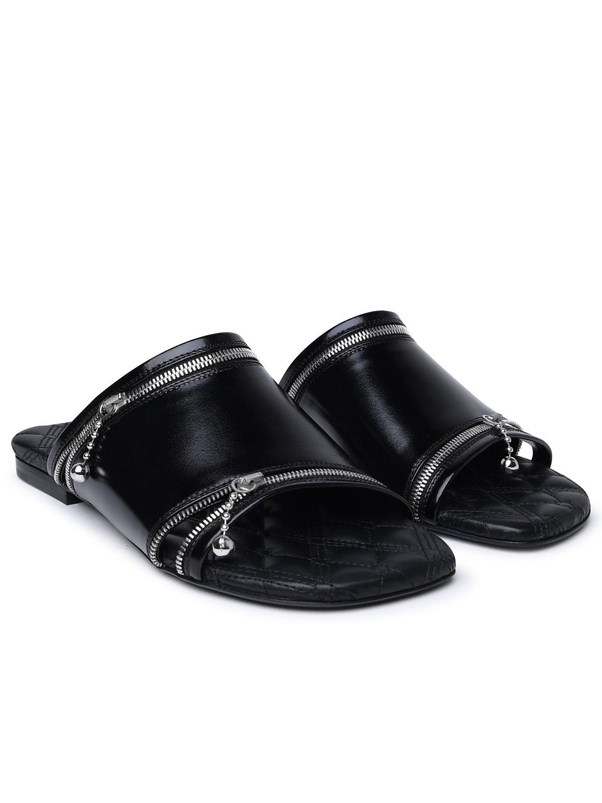 BBERRY Black Leather Slippers Woman