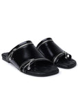 BBERRY Black Leather Slippers Woman