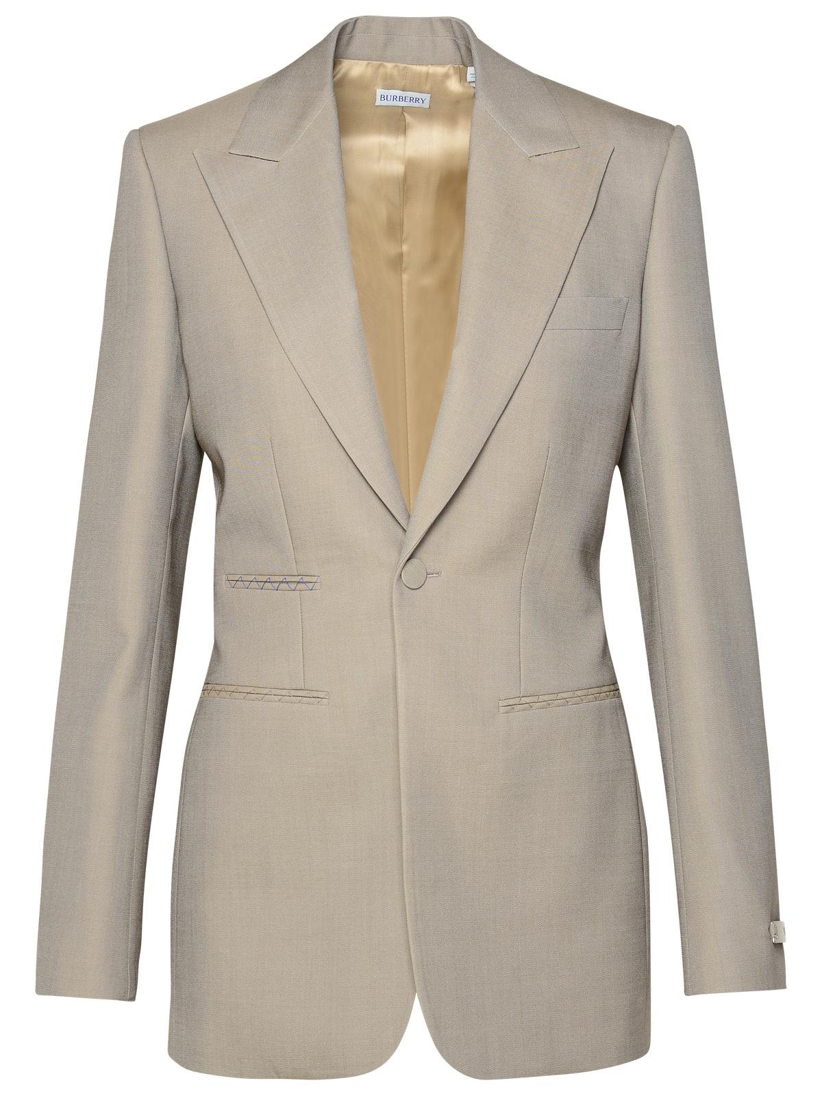 BBERRY Beige Virgin Wool Blazer Woman