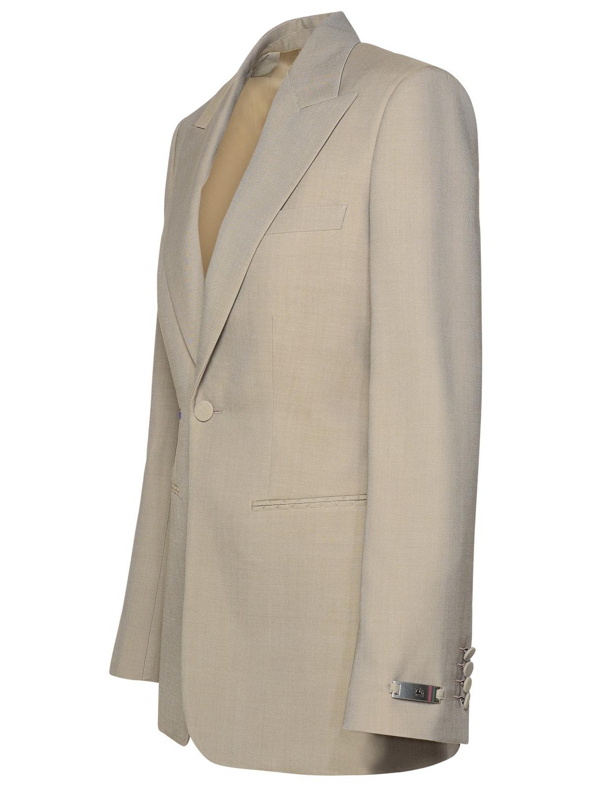 BBERRY Beige Virgin Wool Blazer Woman