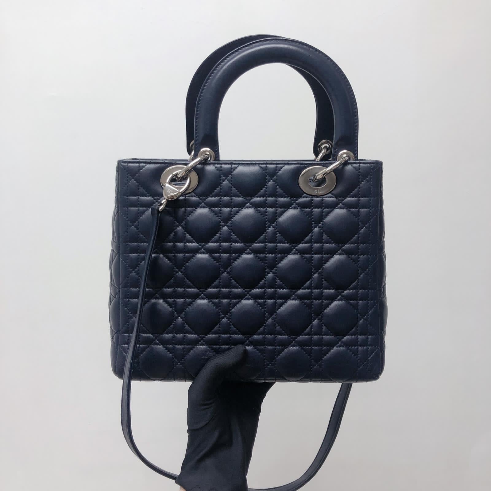 Cannage Lambskin Lady D1OR Medium Dark Blue