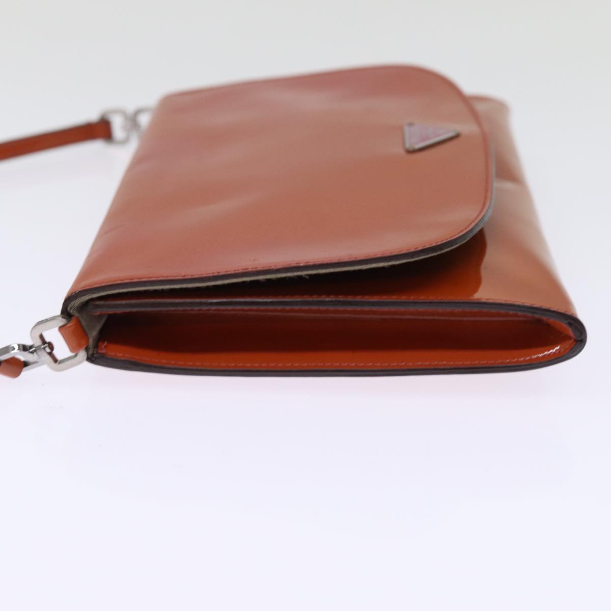 PRD Hand Bag Enamel Orange Auth 77205